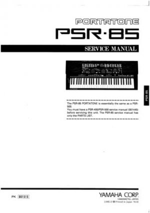 Yamaha PSR85 PSR-85 Service Manual
