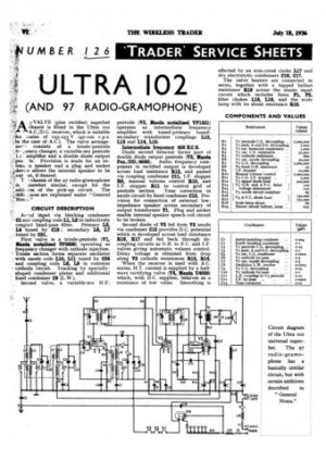 Ultra 102 Vintage Wireless Repair Schematics etc