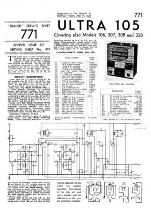 Ultra 105 Vintage Wireless Repair Schematics etc