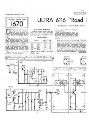 Ultra 6116 Radio Repair Schematics etc