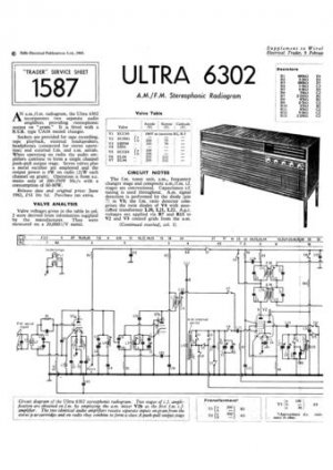 Ultra 6302 Radiogram Repair Schematics etc