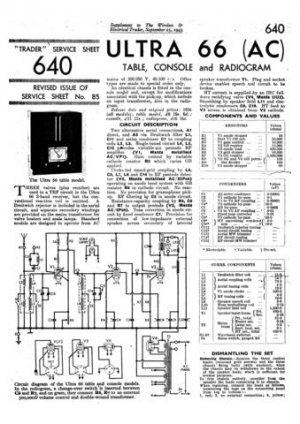 Ultra 66 Vintage Wireless Repair Schematics etc