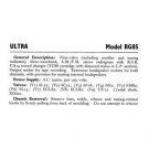 Ultra RG85 RG-85 Radiogram Repair Schematics etc