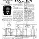Ekco B74 B-74Technical Repair Schematics etc