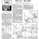Ekco BT359 BT-359Technical Repair Schematics etc