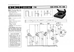 Ekco RP700 RP-700 Record PlayerTechnical Repair Schematics etc