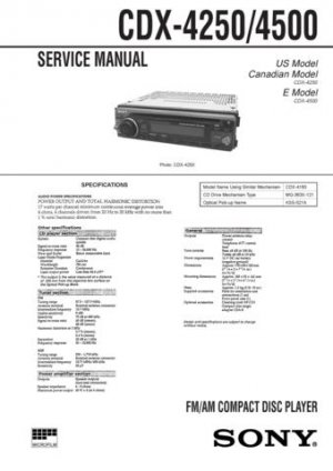 Sony CDX4250 CDX-4250 Service Manual