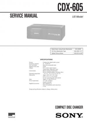 Sony CDX605 CDX-605 Service Manual