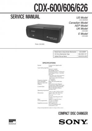 Sony CDX626 CDX-626 Service Manual