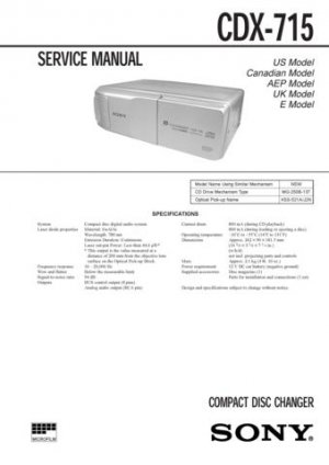Sony CDX715 CDX-715 Service Manual