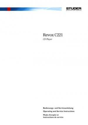 Revox C221 C-221 Service and Operating Combined