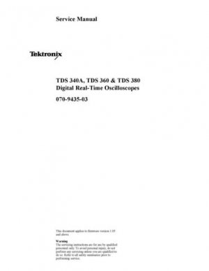 Tektronix TDS380 TDS-380 Service Manual
