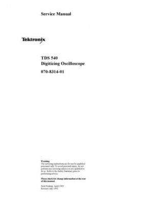 Tektronix TDS540 TDS-540 Service Manual