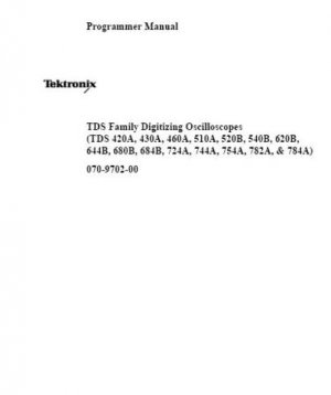 Tektronix TDS782A TDS-782A Programming Manual