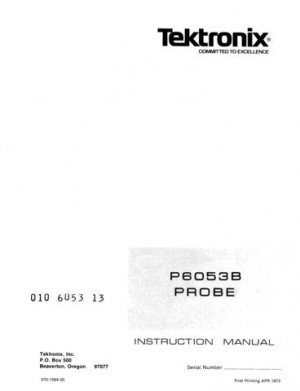 Tektronix P6053B P-6053B Instruction Manual