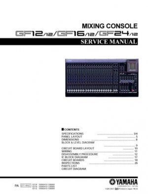 Yamaha GF16 GF-16 Service Manual