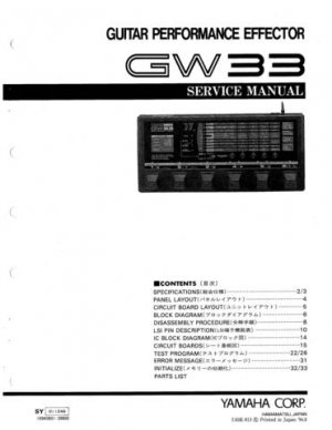 Yamaha GT20 GT-20 Service Manual
