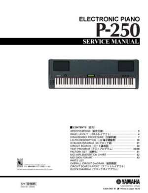 Yamaha P250 P-250 Service Manual