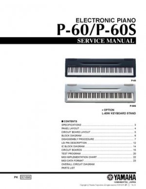 Yamaha P60S P-60S Service Manual