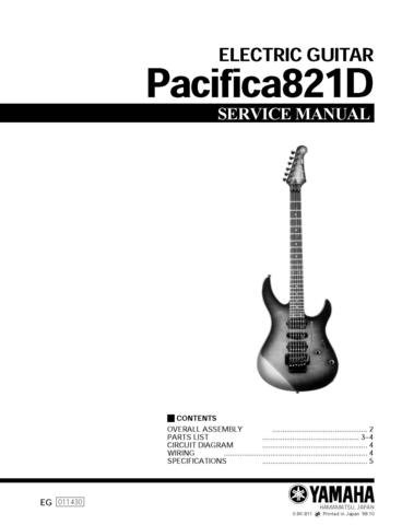 Yamaha Pacifica 821D Service Manual