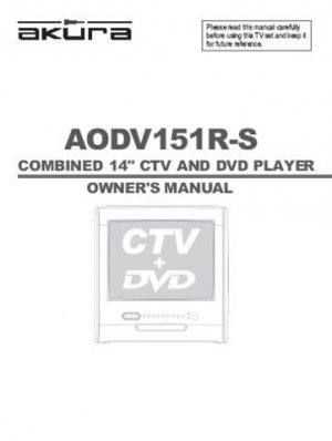 Akura AODV151R-S AODV-151R-S Television Operating Guide