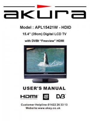 Akura APL15421W-HDID Television Operating Guide