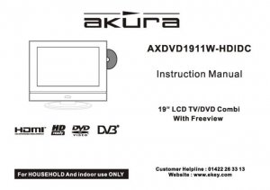 Akura AXDVD1911W-HDIDC Television Operating Guide