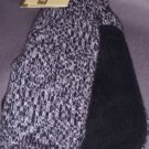 Isotoner Black White Gray TWEED Mittens Suede Palm NEW