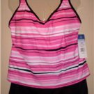 Ladies SlimShape Black PINK 2pc Skirt Swimsuit NWT