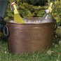 Large Copper colored Vine  Imprint Beverage / Storage Tub with Handles Decor