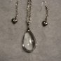 Clear Glass Pendent w/Earrings