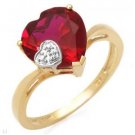 Heart Shaped Ruby Ring