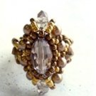 Handmade Beaded Brilliant Ring (Brown)