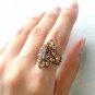 Handmade Beaded Brilliant Ring (Brown)