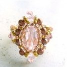 Handmade Beaded Brilliant Ring (Pink)