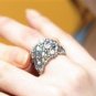Handmade Beaded Manchette Ring (Blue)