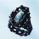 Handmade Beaded Paua Shell Deep Ring