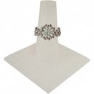 Handmade Beaded Cubic Zirconia Precious Ring (Silver)