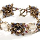 Handmade BROWN RIVOLI SQUARE DANCE Bracelet