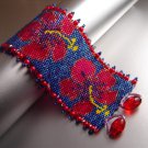Handmade Beaded CRISP HIBISCUS Bracelet