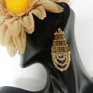 Handmade Beaded Crystal Chandelier Earrings (Purple Or Gold)