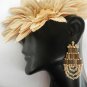 Handmade Beaded Crystal Chandelier Earrings (Purple Or Gold)