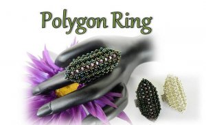 1- Handmade Beaded Polygon Ring