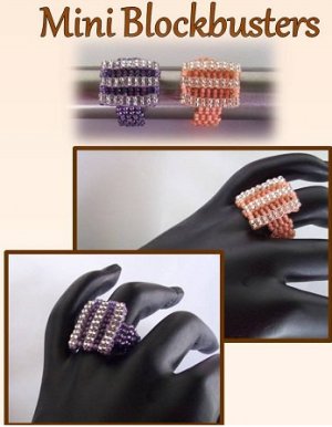 1- Handmade Beaded Mini Blockbuster Ring