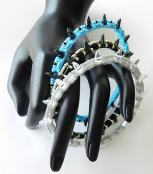 1- Handmade Beaded Spike Tila Bangle