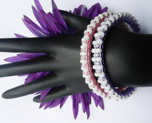 1- Handmade Beaded Zip Zap Bangle