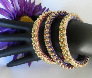 1- Handmade Beaded Oyster Bangle