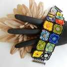 1- Set Handmade Beaded G-MA Squares Bracelet and Earrings