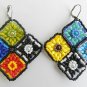 1- Set Handmade Beaded G-MA Squares Bracelet and Earrings