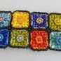 1- Set Handmade Beaded G-MA Squares Bracelet and Earrings